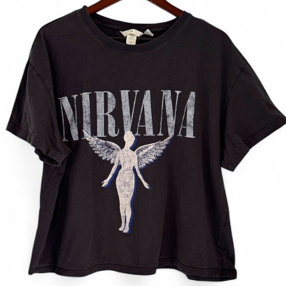 H&M Nirvana Band Tee T Shirt Womens XL
Retro Slightly Cropped Black Short Sleeve - Picture 1 of 9